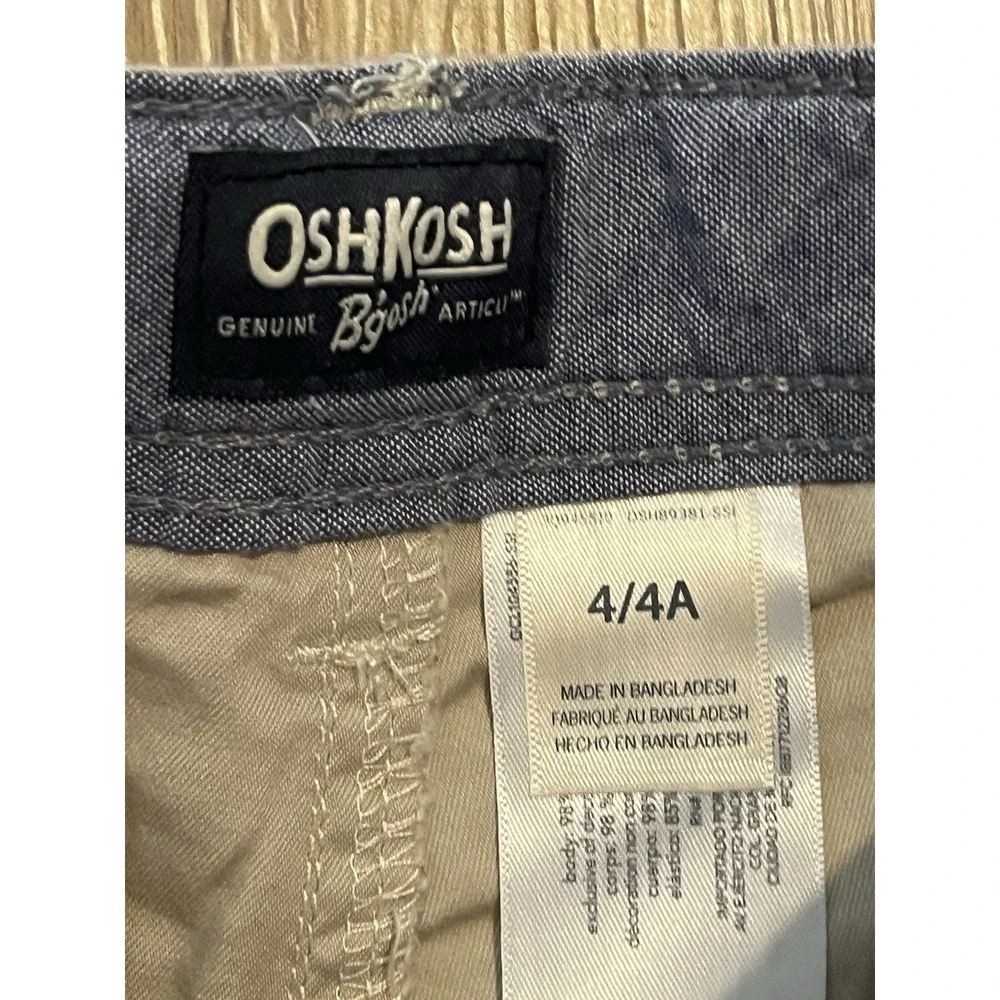 Oshkosh Boy's Toddler's Khaki Adjustable Waist Pants Size 4T Classic Casual I39